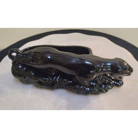 Palm Beach Regency VINTAGE Ceramic Black Panther Planter